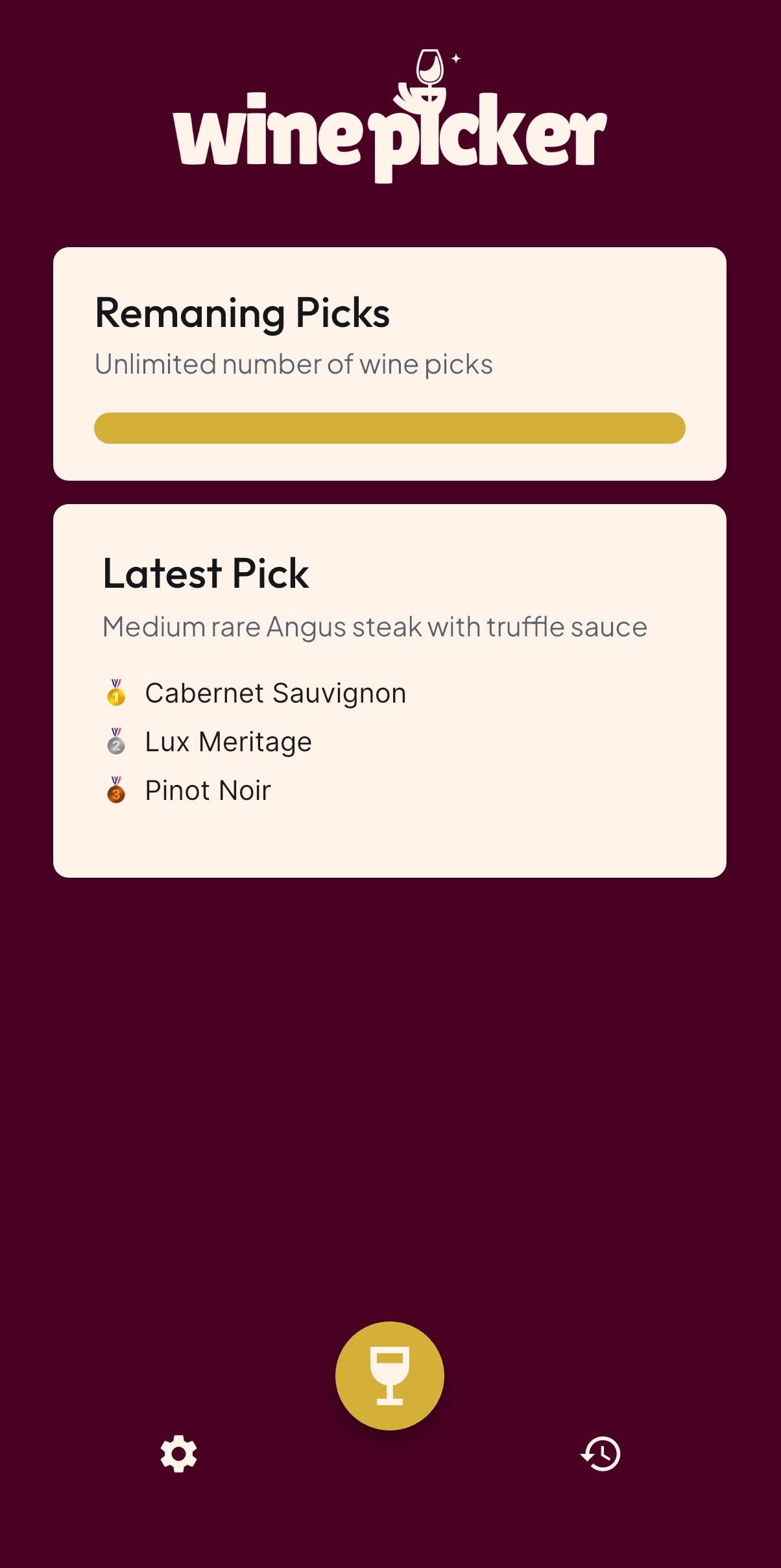 Wine Picker App Screenshot